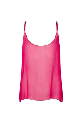 Coquette XS/S / Fuchsia Silk Caraco White