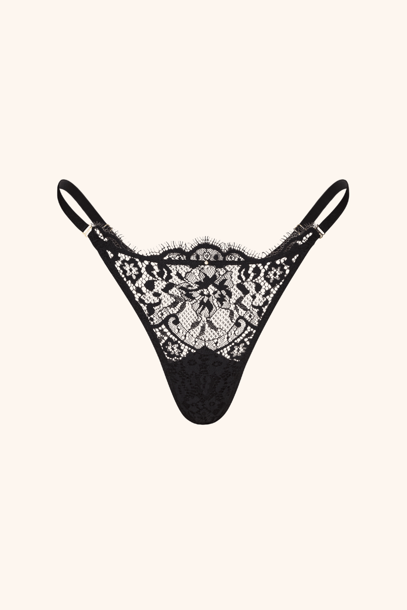 Dainty One Size / Black Thong Black