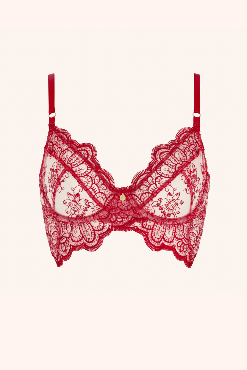 Amore XS / Red Longline Bra Red