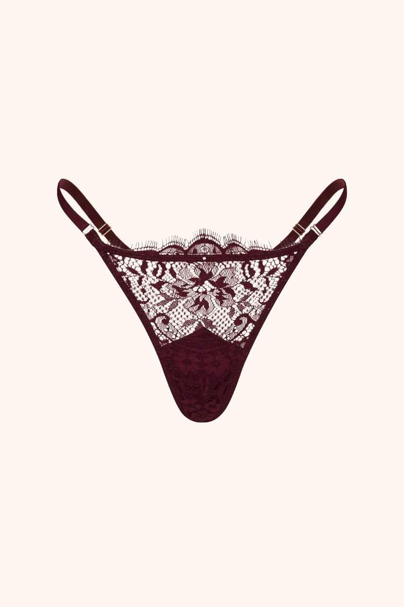 Dainty One Size / Burgundy Thong Burgundy
