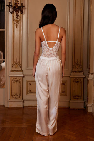 Mon Cheri Silk Pants White