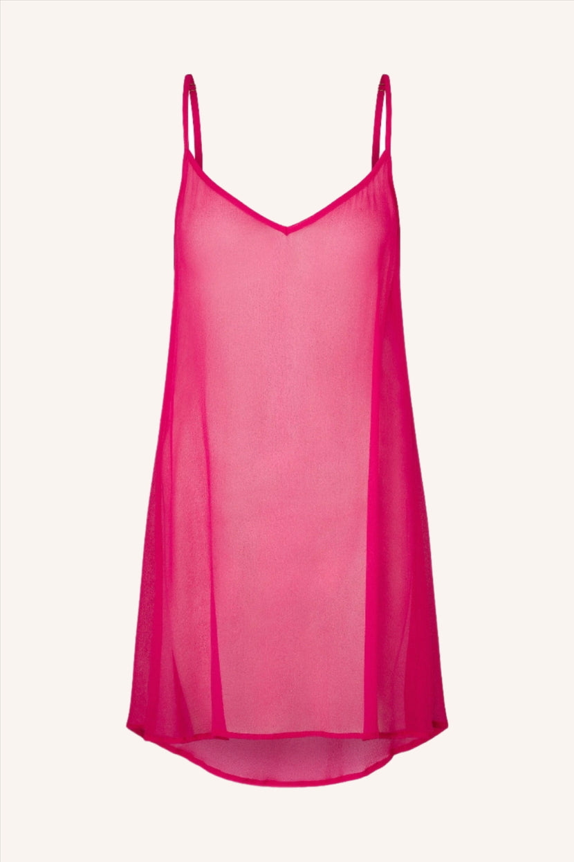 Coquette Silk Mini Dress Fuchsia