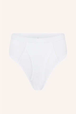 Les Girls Rib Boyfriend Briefs White