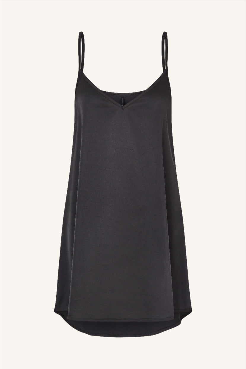 Mon Cheri Silk Mini Dress Black