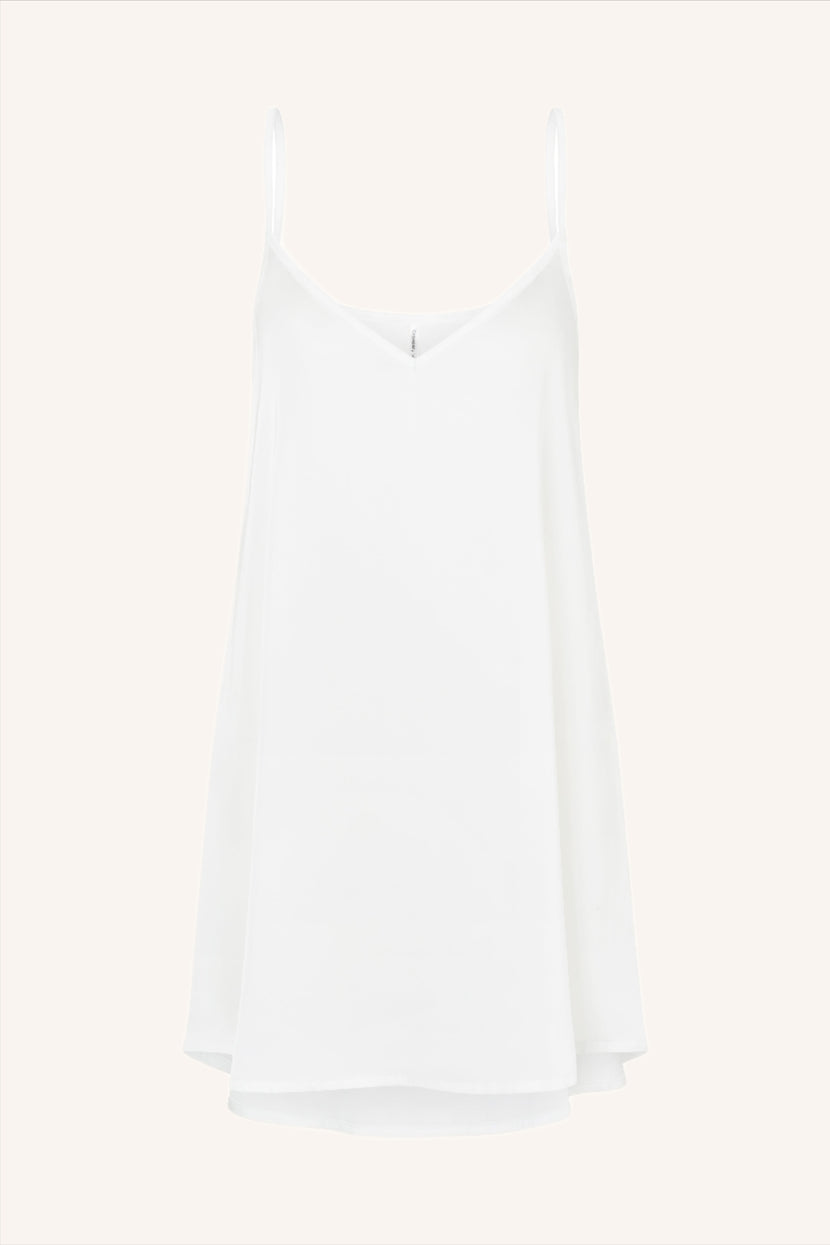Mon Cheri Silk Mini Dress White