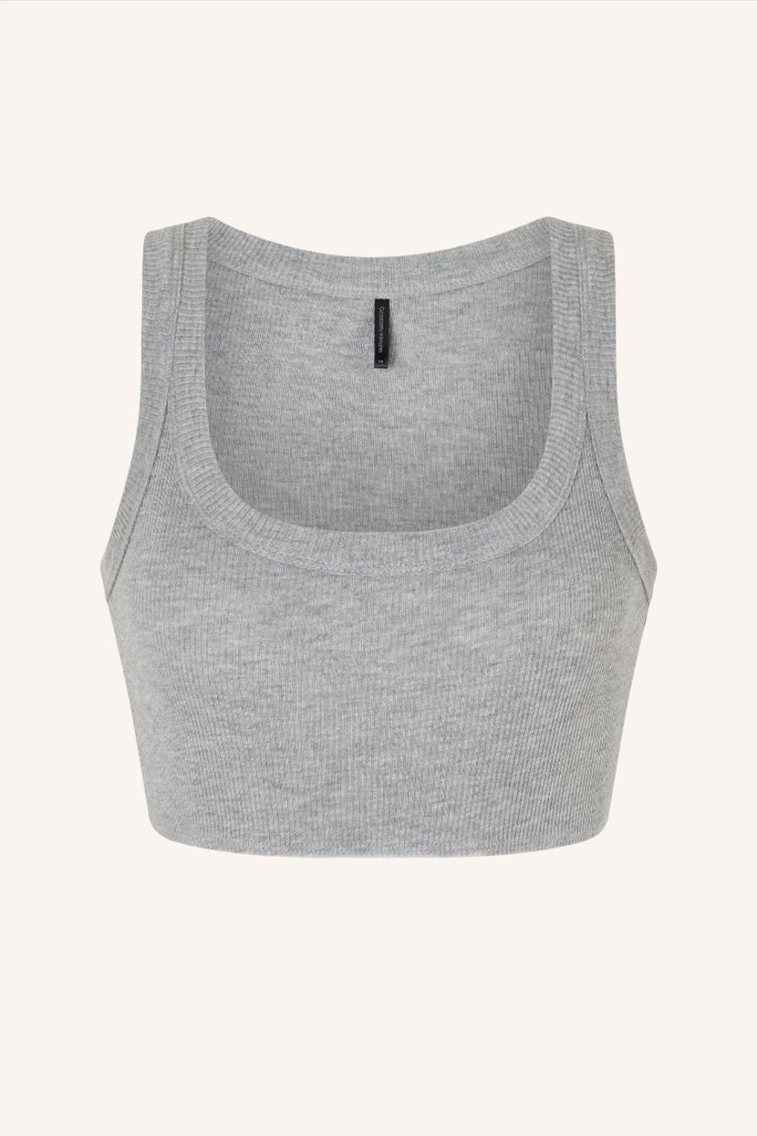 Les Girls Rib Crop Grey