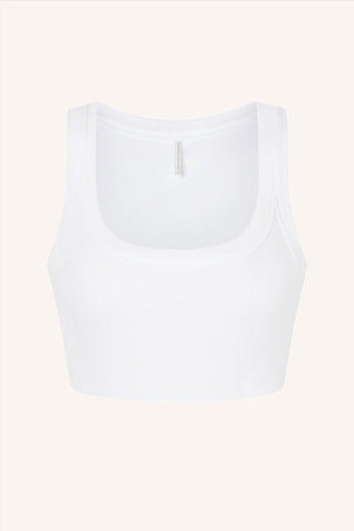 Les Girls Rib Crop White