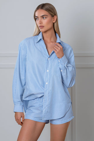 Le Boyfriend Striped Shirt Blue