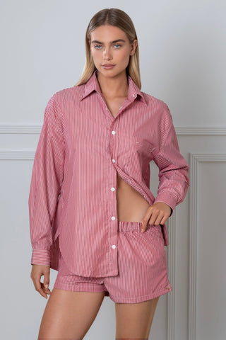 Le Boyfriend Striped Shirt Red
