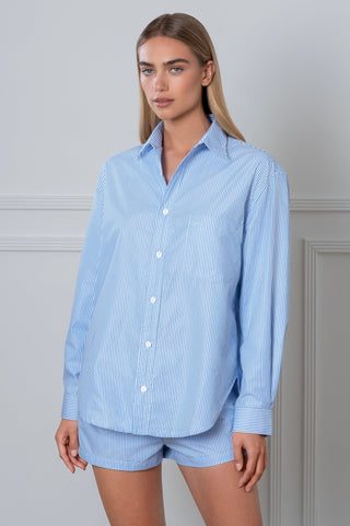 Le Boyfriend Striped Shirt Blue