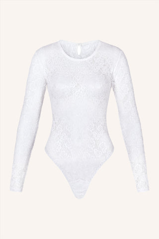 Mon Cheri XS / White Long Sleeve Bodysuit White