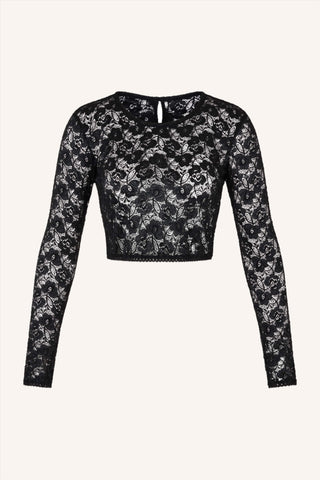 Mon Cheri Long Sleeve Crop Top Black