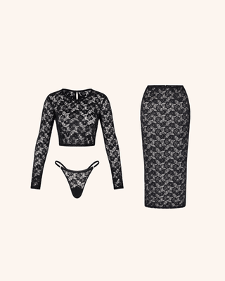 Intimates Pack Mon Cheri Long Sleeve + Lace Skirt
