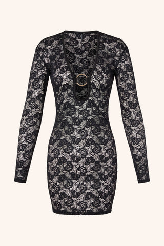 Mon Cheri XS / Black Lace Mini Dress Black