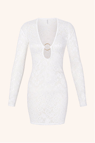 Mon Cheri XS / White Lace Mini Dress Black