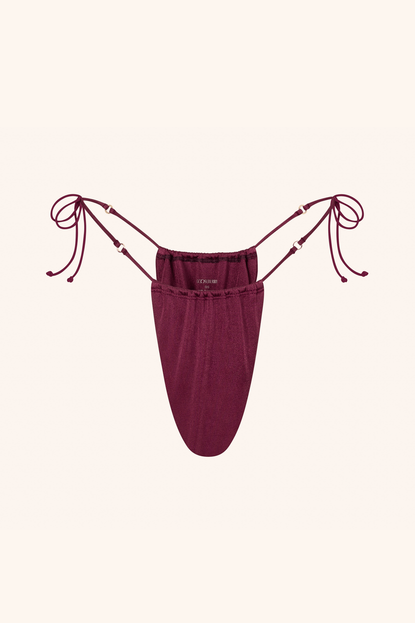 So Chic ONE SIZE / Cassis Side Tie Bikini Briefs Cassis
