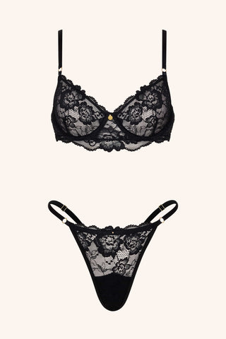 Blush One Size / Black Thong White
