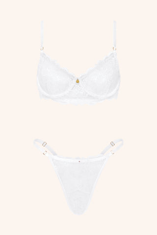 Blush One Size / White Thong White