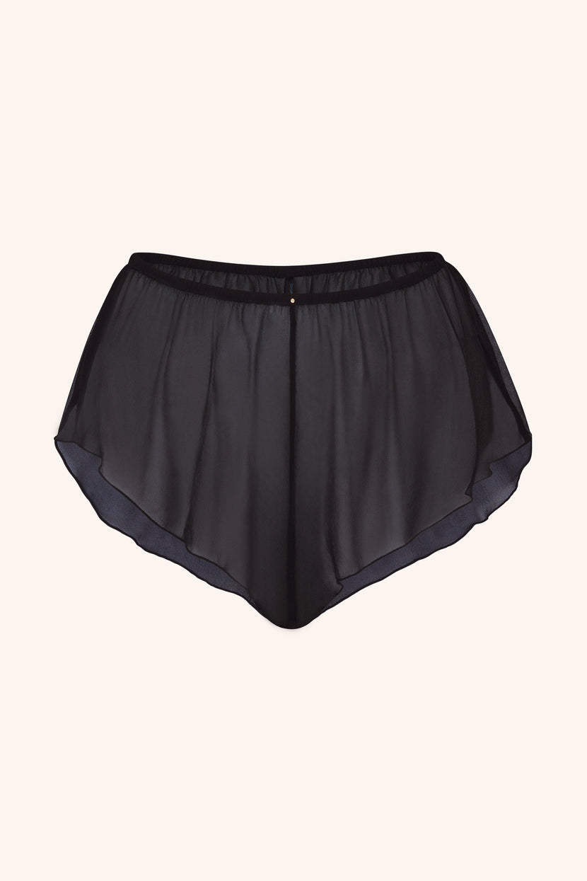 Coquette XS / Black Silk Shorts Fuchsia