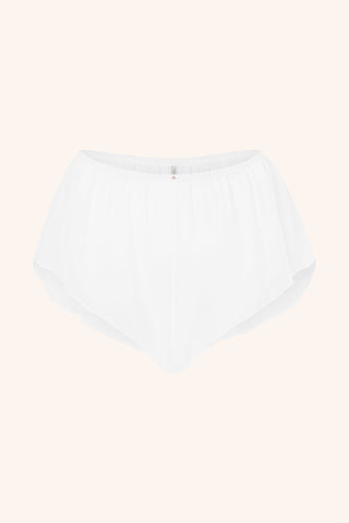 Coquette XS / White Silk Shorts Fuchsia