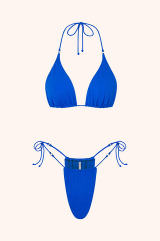So Chic ONE SIZE / Royal Blue Side Tie Bikini Briefs White