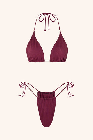 So Chic ONE SIZE / Cassis Side Tie Bikini Briefs Cassis