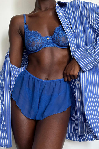 Coquette Silk Shorts Royal Blue