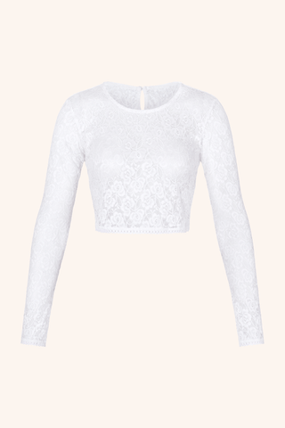 Mon Cheri XS / White Long Sleeve Crop Top White