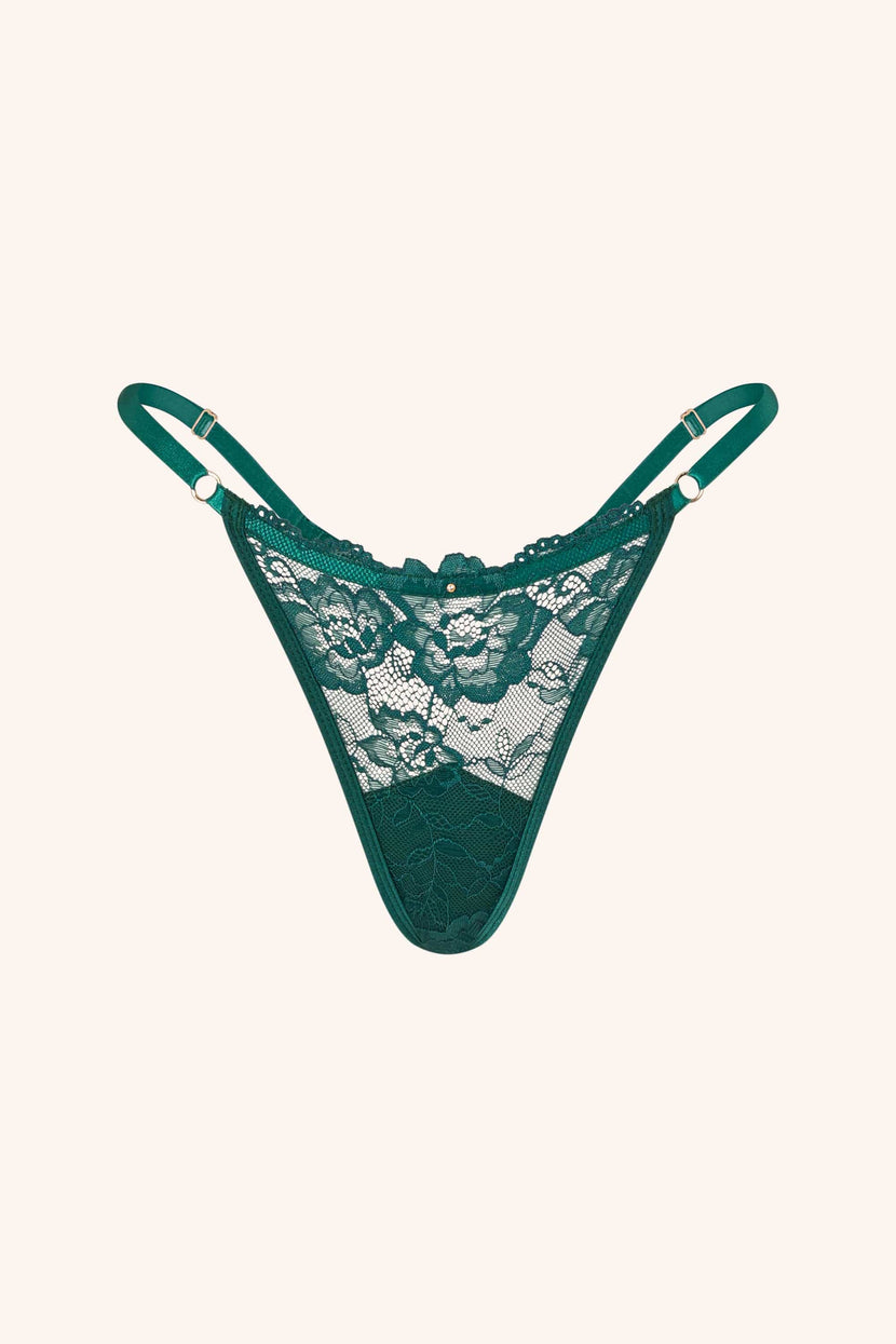 Blush One Size / Emerald Thong Black