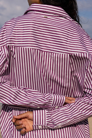 Le Boyfriend Striped Shirt Plum