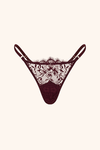 Dainty One Size / Burgundy Thong Burgundy
