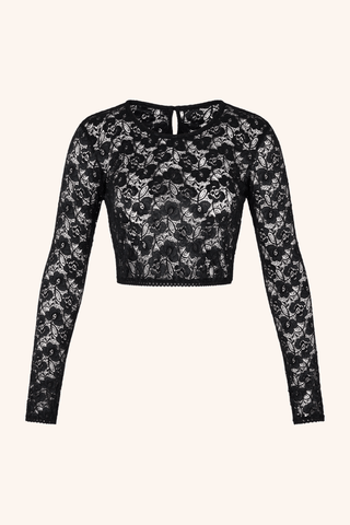 Mon Cheri XS / Black Long Sleeve Crop Top Black