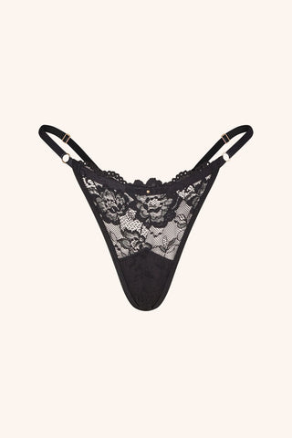 Blush One Size / Black Thong Black