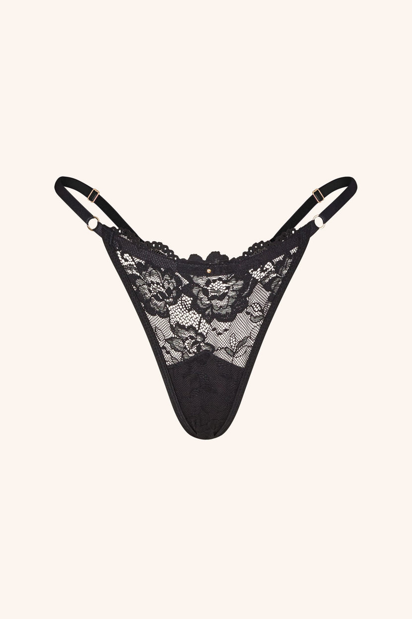 Blush One Size / Black Thong Black