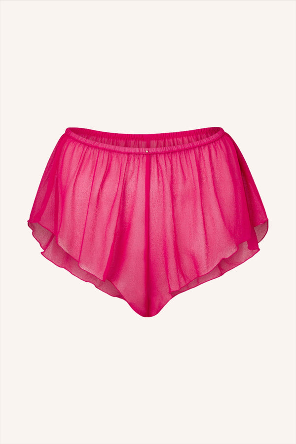 Fuchsia Silk Shorts