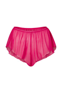 Coquette XS / Fuchsia Silk Shorts Black