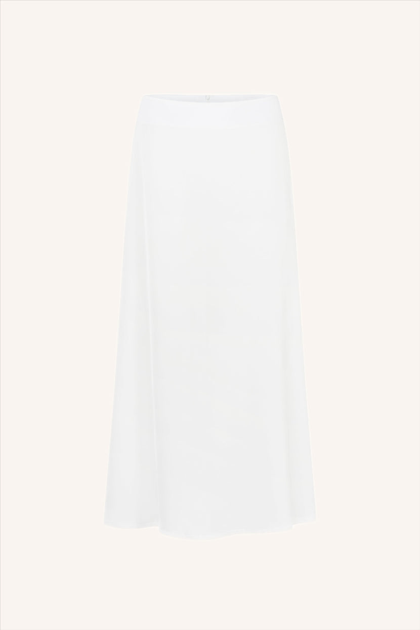 Mon Cheri Silk Skirt White
