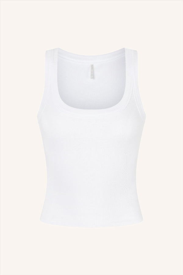 Les Girls Rib Tank Top White