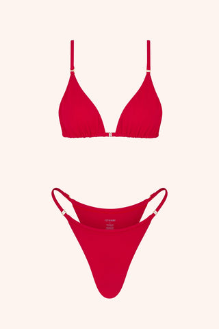 So Chic XS / Red Tanga Bikini Plum