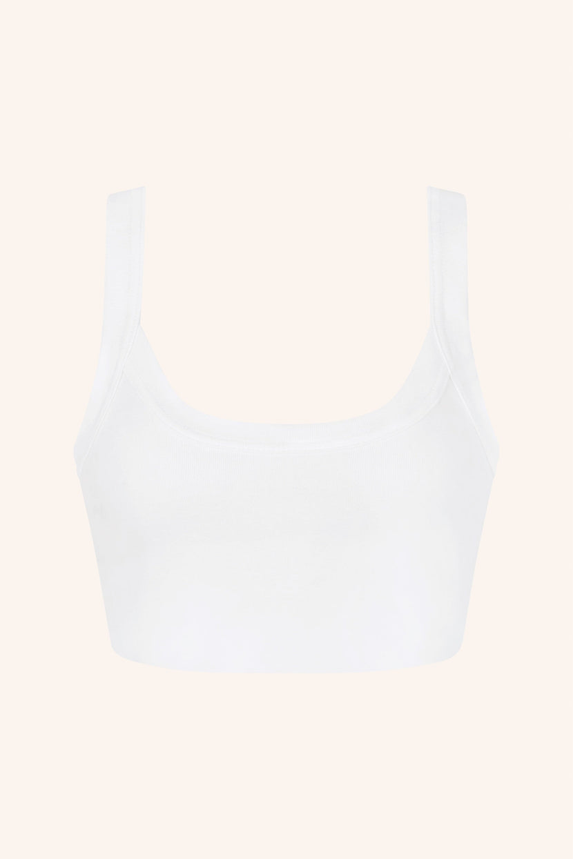 Les Girls XS / White Crop Top Grey