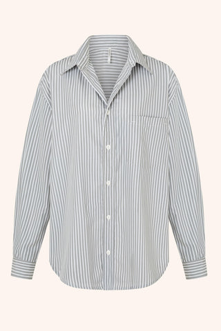 Le Boyfriend XS/S / Grey Striped Shirt Blue