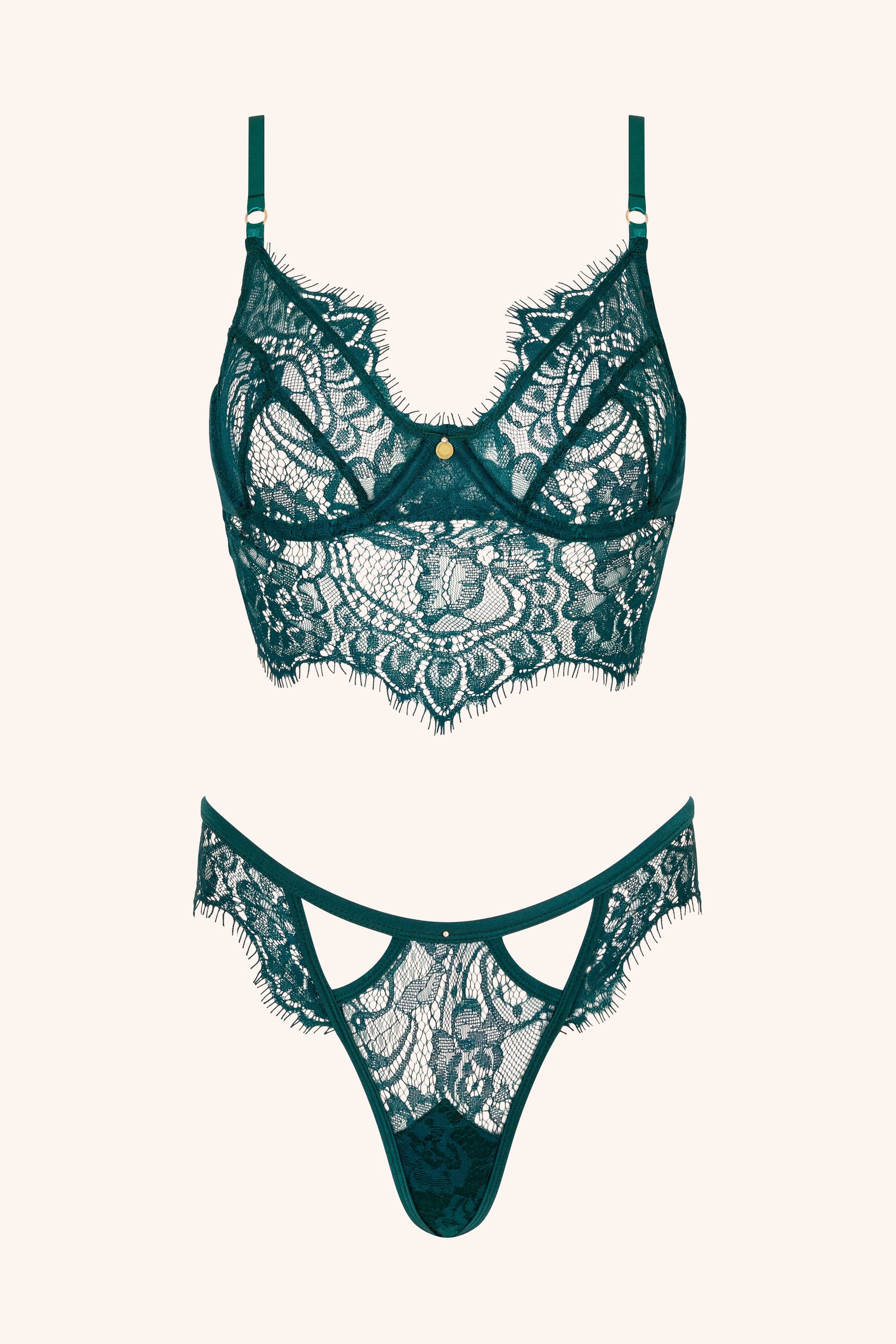 Gooseberry Intimates | Be Mine Bra Lingerie - Emerald | XS / Emerald Gooseberry Intimates | Be Mine Bra Lingerie - Emerald | XS / Emerald