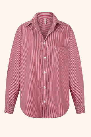 Le Boyfriend Striped Shirt Red