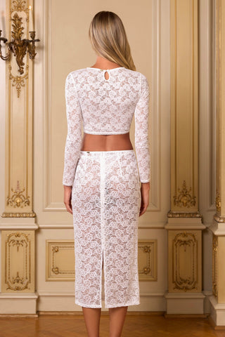 Mon Cheri Lace Skirt White