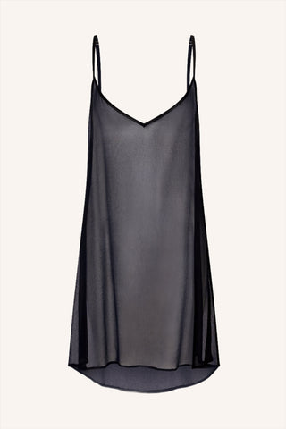 Coquette Silk Mini Dress Black