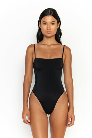 So Chic XS / Black One Piece Tank Seafoam