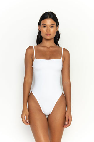 So Chic XS / White One Piece Tank Seafoam