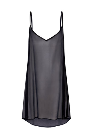 Coquette XS/S / Black Silk Mini Dress Fuchsia