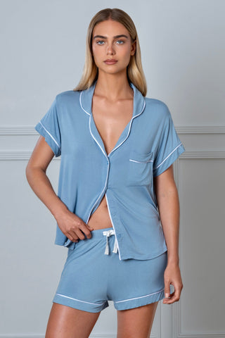 Cozy Modal PJ Set Slate Blue