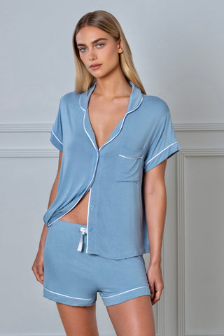 Cozy Modal PJ Set Slate Blue